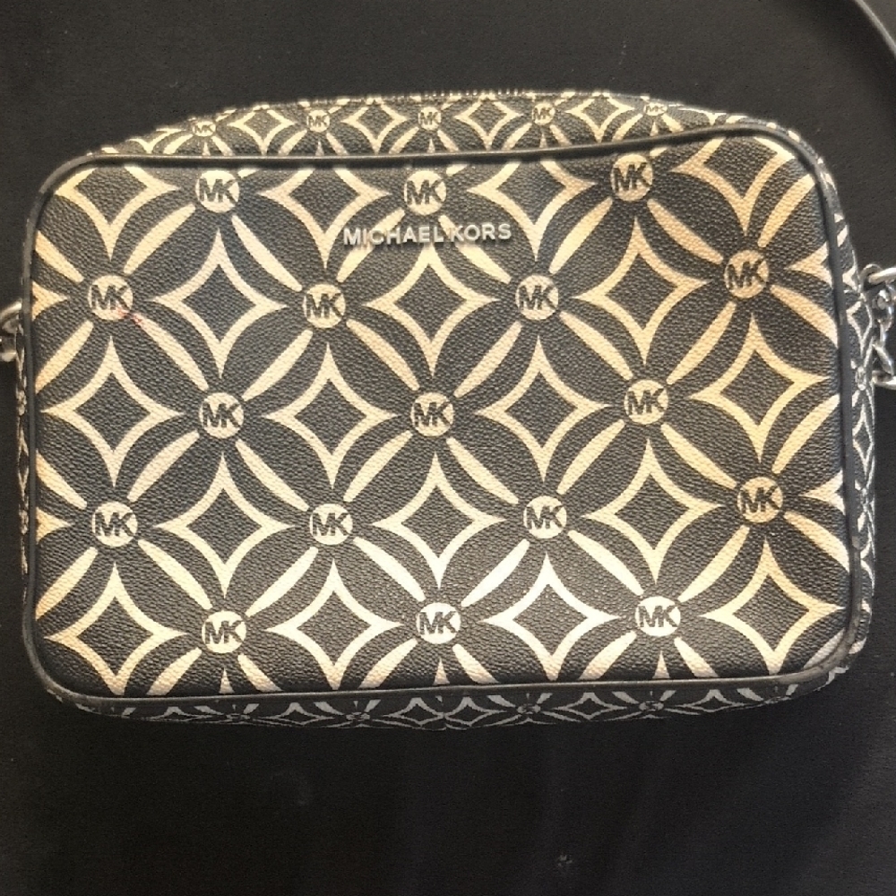Michael Kors Black and Cream Patterned Bag